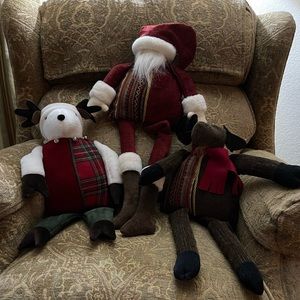 SOLD woof poof Santa a reindeer who is musical and a moose